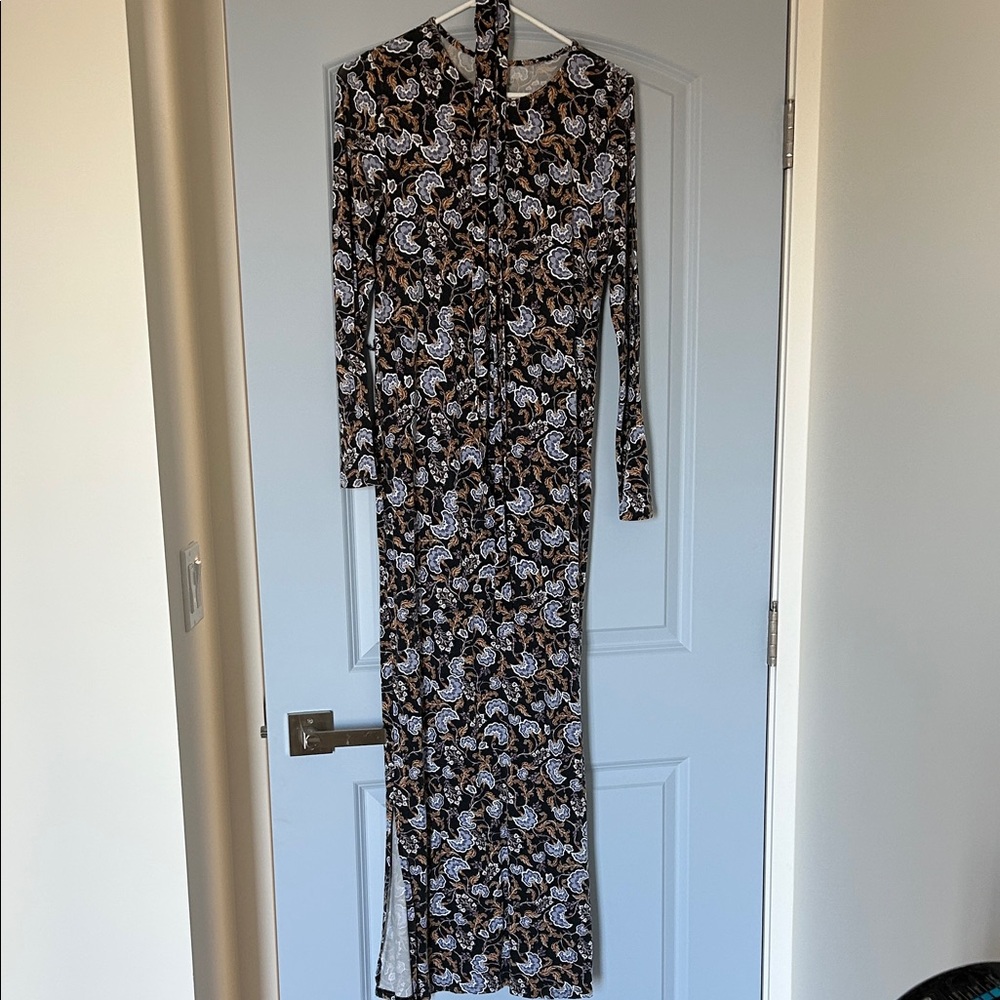 Garnet Hill Paisley Long Sleeve Dress